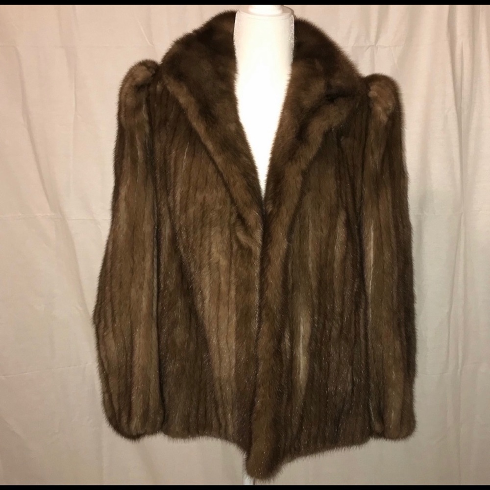 Waist length mink coat